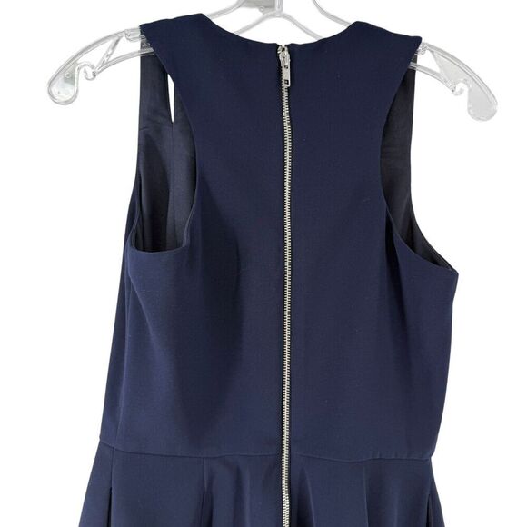Adelyn Rae Dress Navy Blue Sleeveless Ruffle Small Fit & Flare Above Knee V Neck - Picture 6 of 8
